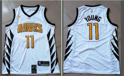 Men Atlanta Hawks #11 Young White City Edition Game Nike NBA Jerseys